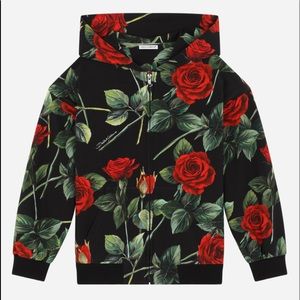 Children’s Dolce & Gabbana Interlock Hoodie with Rose Print